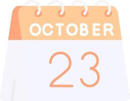 23rd of October Flat Light Icon vector