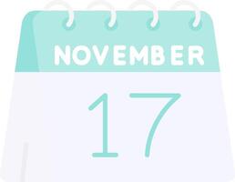 17 de noviembre plano ligero icono vector