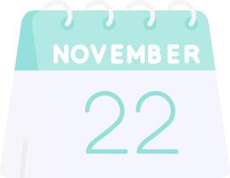 22nd of November Flat Light Icon vector