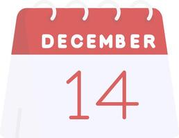 14th of December Flat Light Icon vector