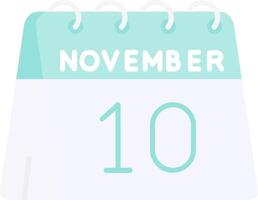 10 de noviembre plano ligero icono vector