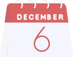 6th of December Flat Light Icon vector