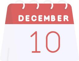 10 de diciembre plano ligero icono vector