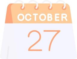 27th of October Flat Light Icon vector