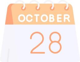 28th of October Flat Light Icon vector