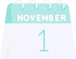 1st of November Flat Light Icon vector