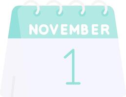 1st of November Flat Light Icon vector