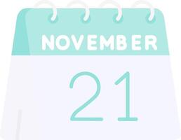 21st of November Flat Light Icon vector