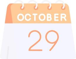 29th of October Flat Light Icon vector