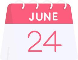 24th of June Flat Light Icon vector