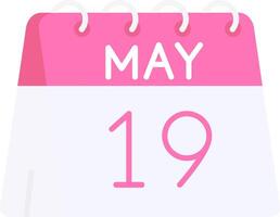 19th of May Flat Light Icon vector