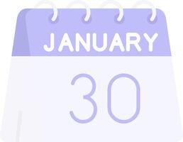 30th of January Flat Light Icon vector