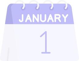 1st of January Flat Light Icon vector