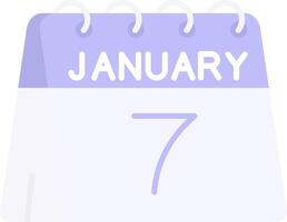 7th of January Flat Light Icon vector