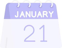 21st of January Flat Light Icon vector