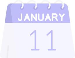 11th of January Flat Light Icon vector