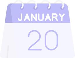 20th of January Flat Light Icon vector