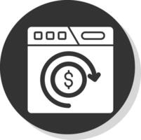Return of investment Glyph Grey Circle Icon vector
