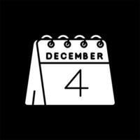 4th of December Glyph Inverted Icon vector