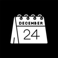 24th of December Glyph Inverted Icon vector