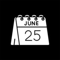 25th of June Glyph Inverted Icon vector