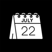 22nd of July Glyph Inverted Icon vector