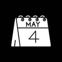 4th of May Glyph Inverted Icon vector