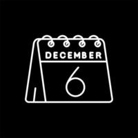 6th of December Line Inverted Icon vector