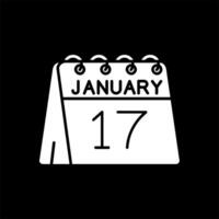 17th of January Glyph Inverted Icon vector