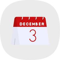 3rd of December Flat Curve Icon vector