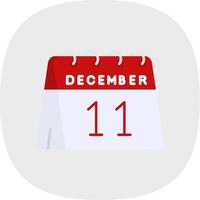 11th of December Flat Curve Icon vector