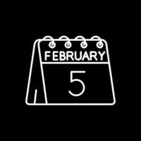 5th of February Line Inverted Icon vector