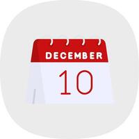 10th of December Flat Curve Icon vector