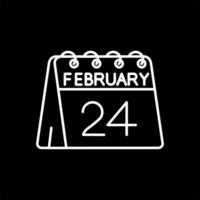 24th of February Line Inverted Icon vector