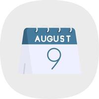 9th of August Flat Curve Icon vector