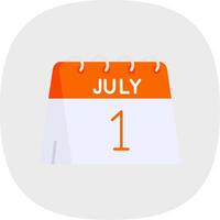 1st of July Flat Curve Icon vector