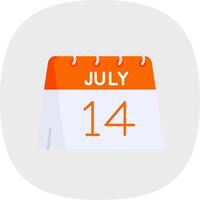 14th of July Flat Curve Icon vector