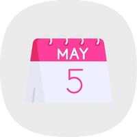5th of May Flat Curve Icon vector
