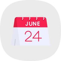24th of June Flat Curve Icon vector
