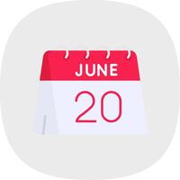 20th of June Flat Curve Icon vector