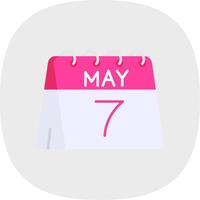 7th of May Flat Curve Icon vector