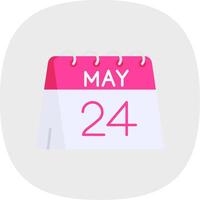 24th of May Flat Curve Icon vector