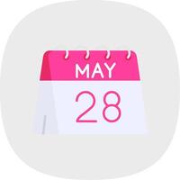 28th of May Flat Curve Icon vector