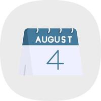 4th of August Flat Curve Icon vector