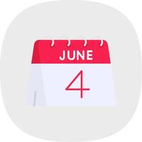 4th of June Flat Curve Icon vector