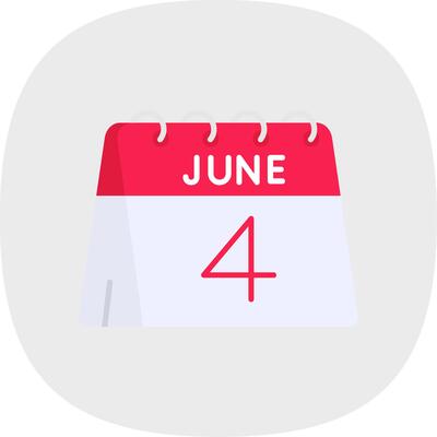 4th of June Flat Curve Icon