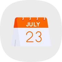 23rd of July Flat Curve Icon vector