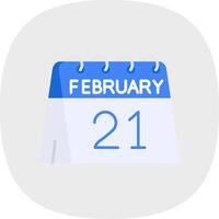 21st of February Flat Curve Icon vector