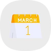 1st of March Flat Curve Icon vector