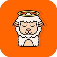 Angel Filled Orange background Icon vector